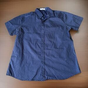 Muse Fath Men's Navy Geometric Print Button Up Shirt Size M Coastal Resort
